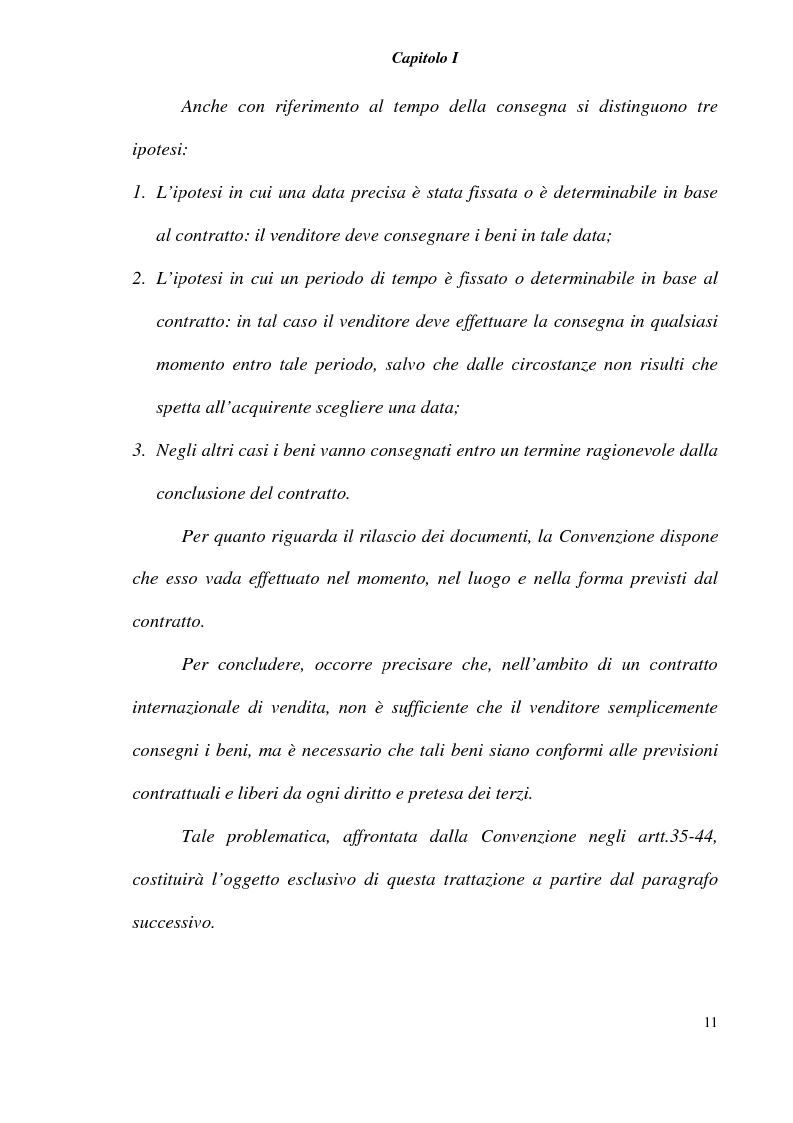 Anteprima della tesi: L' obbligazione di conformità dei beni nella compravendita internazionale, Pagina 13