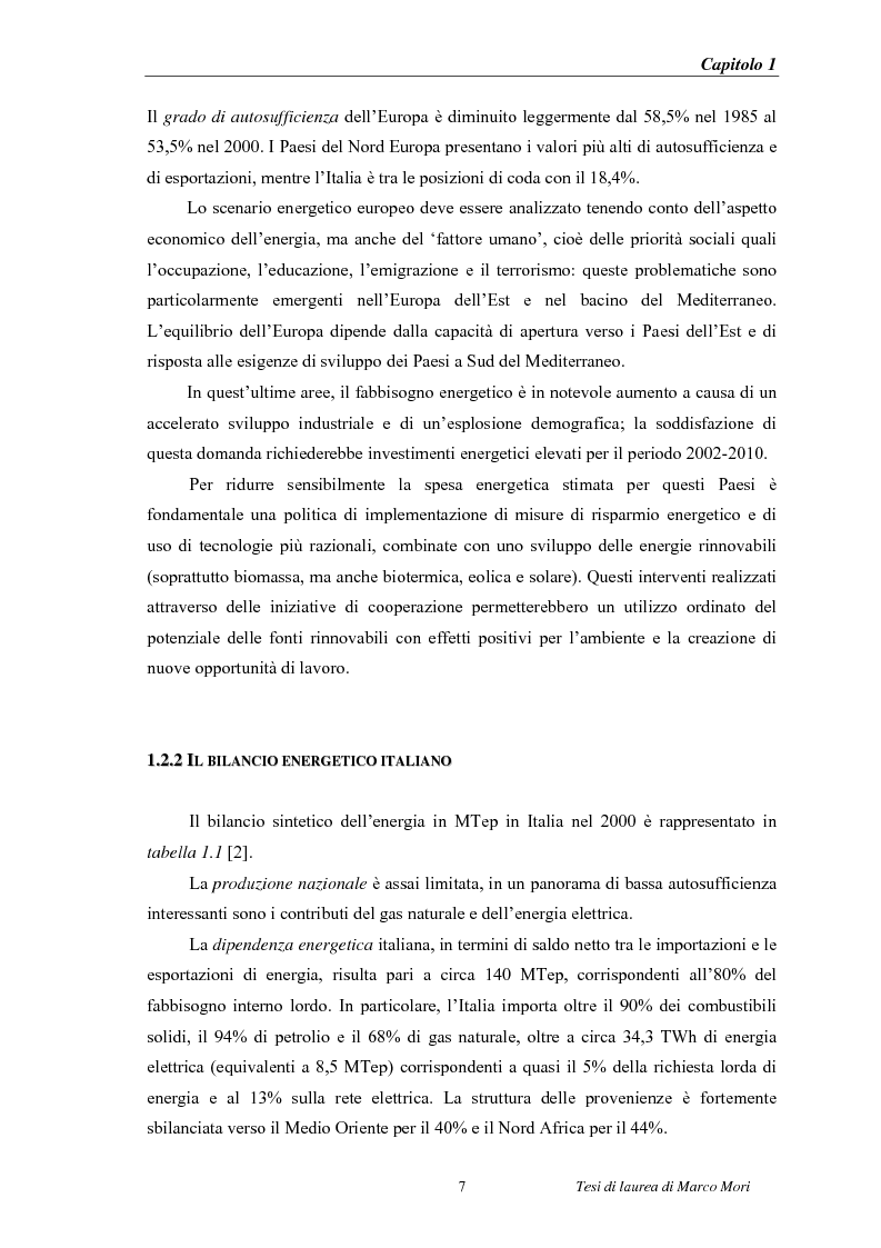 Anteprima della tesi: Produzione di energia elettrica distribuita da impianti di gassificazione, Pagina 7
