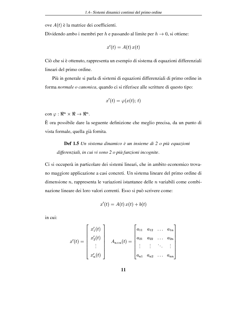 Anteprima della tesi: Sistemi dinamici: questioni di stabilità ed applicazioni economiche, Pagina 14