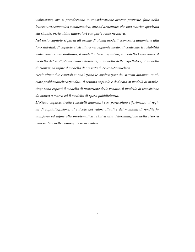 Anteprima della tesi: Sistemi dinamici: questioni di stabilità ed applicazioni economiche, Pagina 3