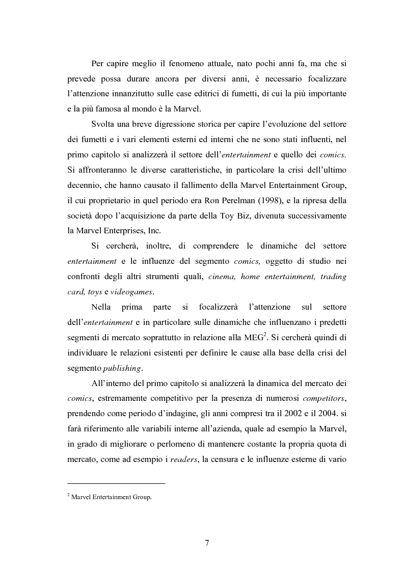 Anteprima della tesi: Il cinema come strumento di risanamento delle case editrici di fumetti: la Marvel, Pagina 2