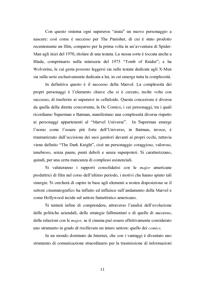 Anteprima della tesi: Il cinema come strumento di risanamento delle case editrici di fumetti: la Marvel, Pagina 6