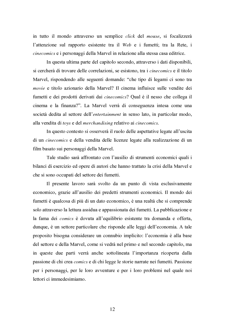 Anteprima della tesi: Il cinema come strumento di risanamento delle case editrici di fumetti: la Marvel, Pagina 7