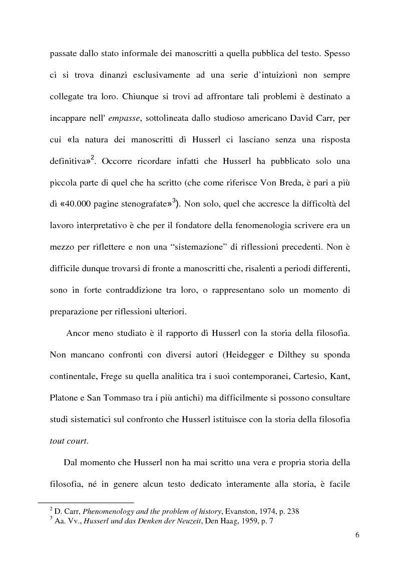 Anteprima della tesi: Husserl storico della filosofia, Pagina 4