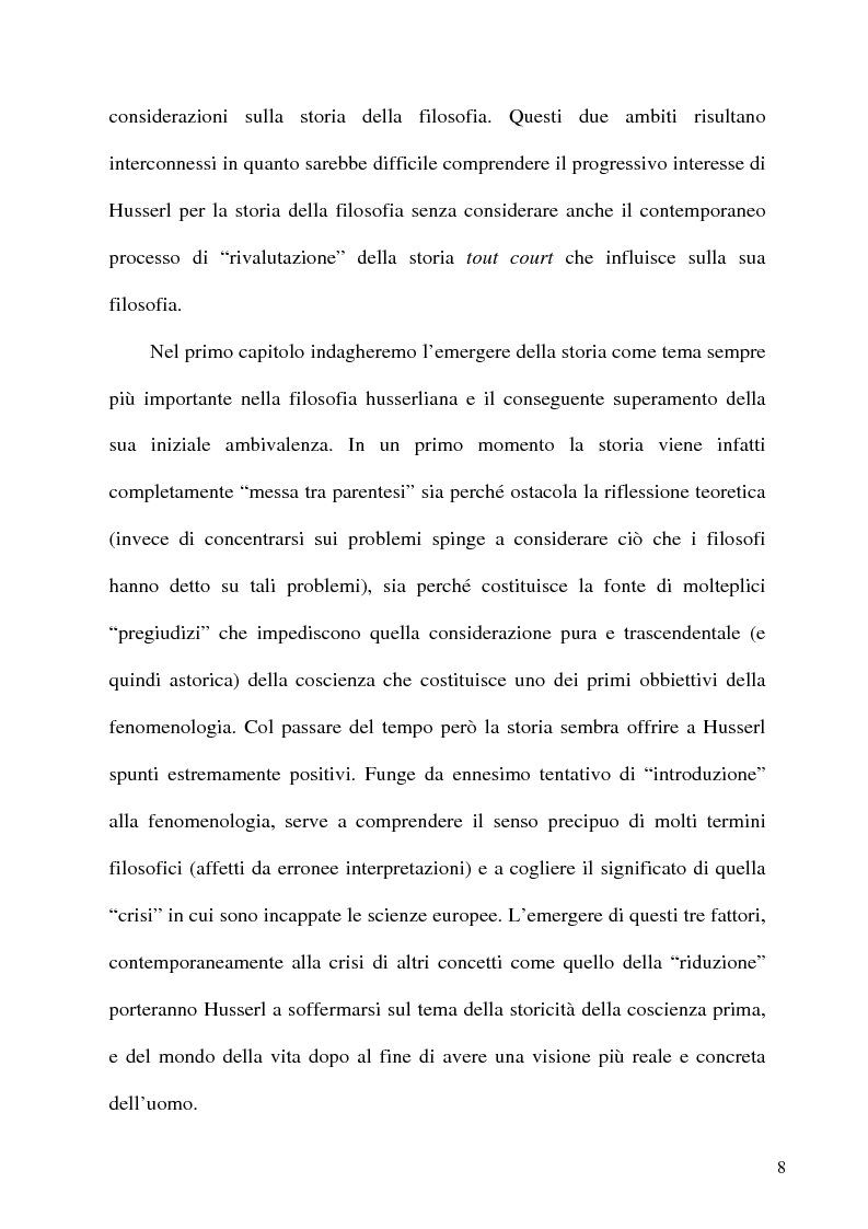 Anteprima della tesi: Husserl storico della filosofia, Pagina 6