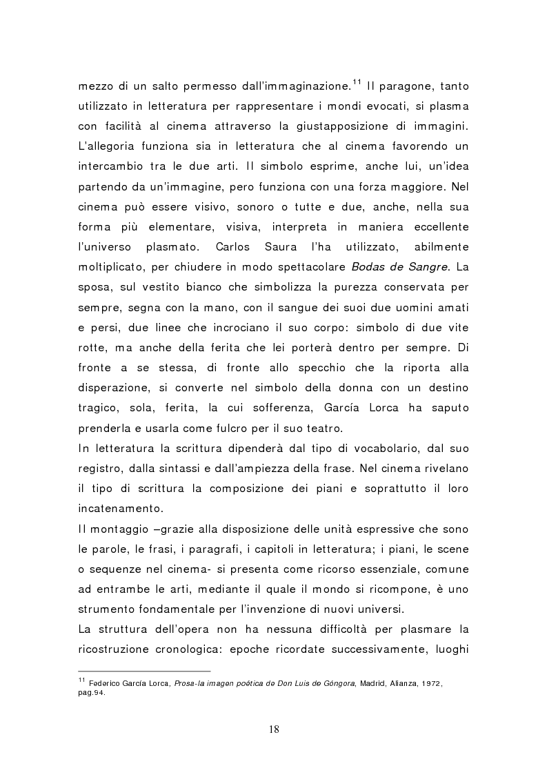 Anteprima della tesi: Federico García Lorca: Bodas de Sangre, dal testo letterario al testo filmico, Pagina 13