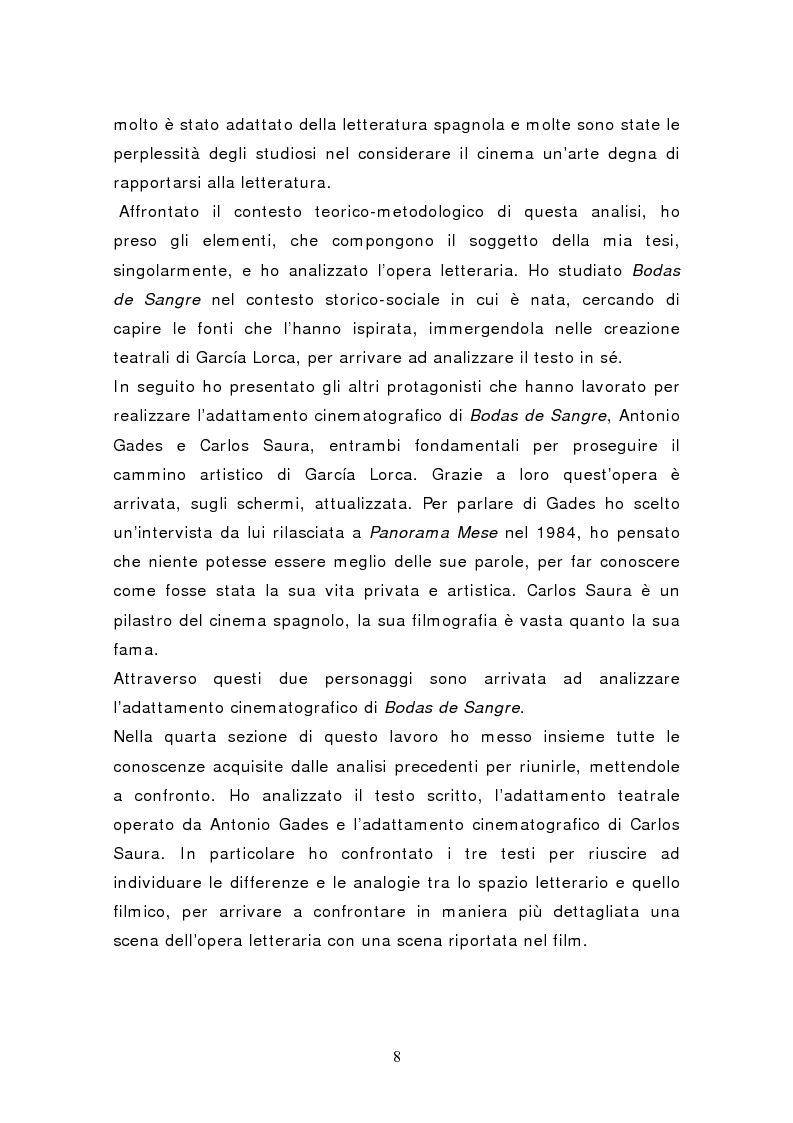 Anteprima della tesi: Federico García Lorca: Bodas de Sangre, dal testo letterario al testo filmico, Pagina 3