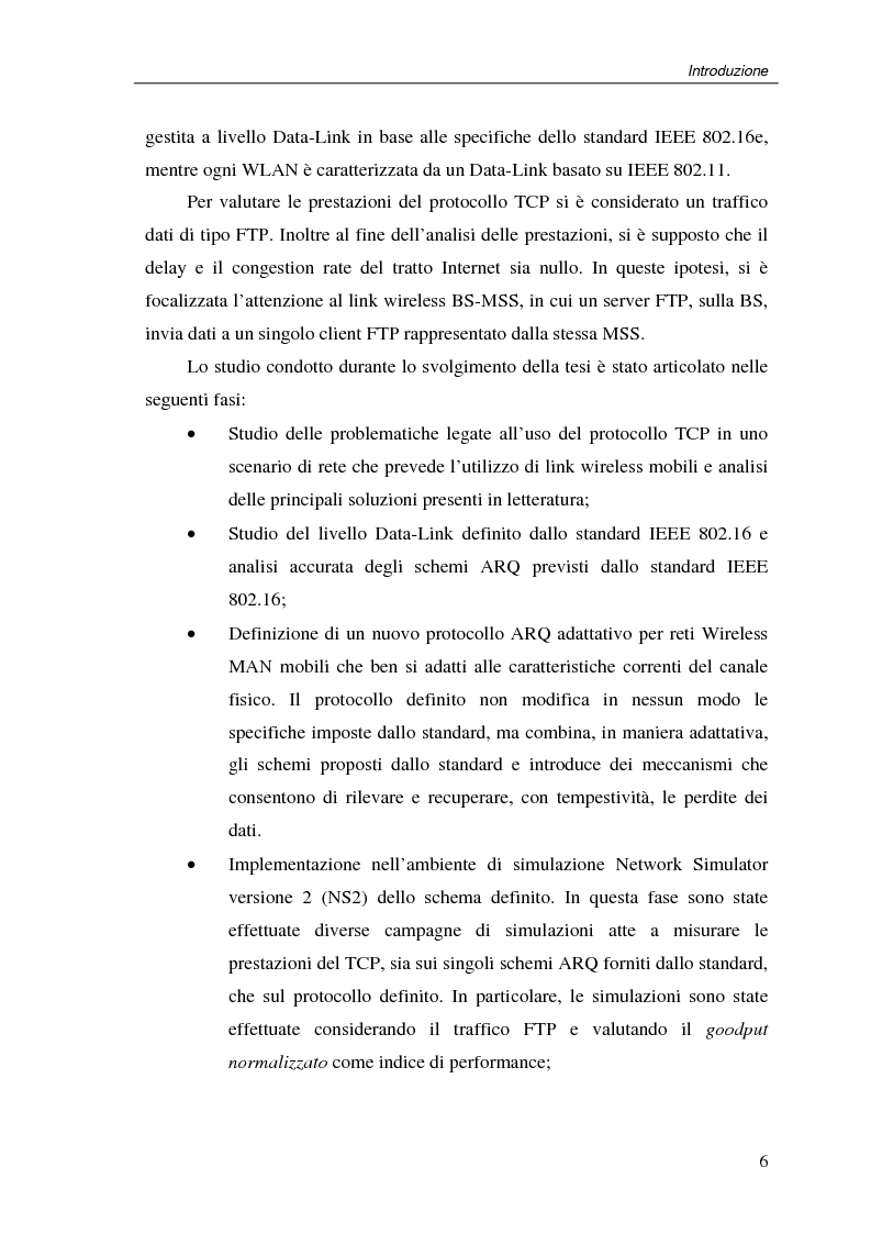 Anteprima della tesi: Un protocollo ARQ adattativo per reti WirelessMAN mobili – IEEE 802.16e, Pagina 6