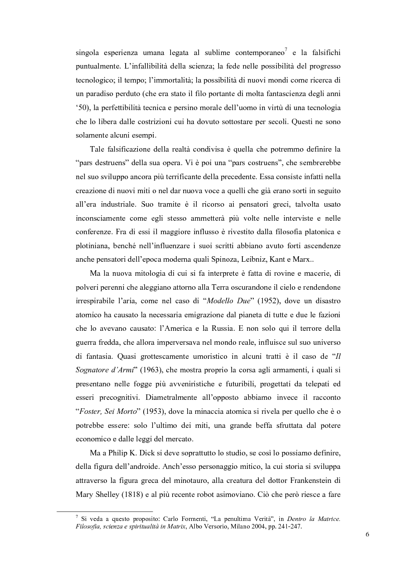 Anteprima della tesi: Philip K. Dick, tra filosofia e mito, Pagina 5