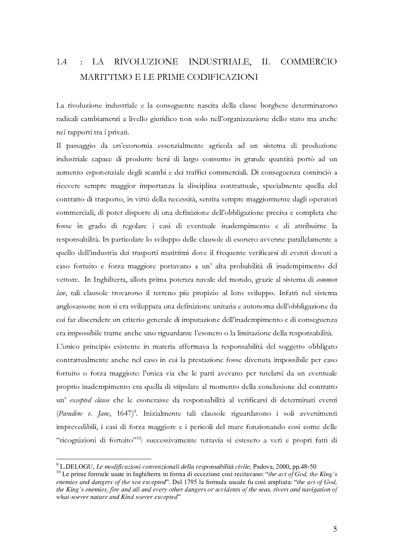Anteprima della tesi: Le clausole di esclusione e di limitazione della responsabilità, Pagina 5