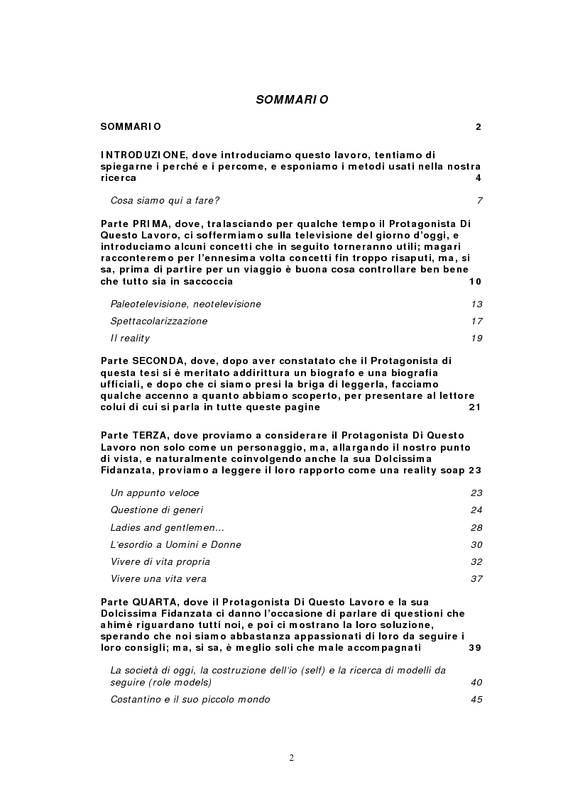 Indice della tesi: Personaggi mediatici contemporanei: il caso di Costantino, Pagina 1