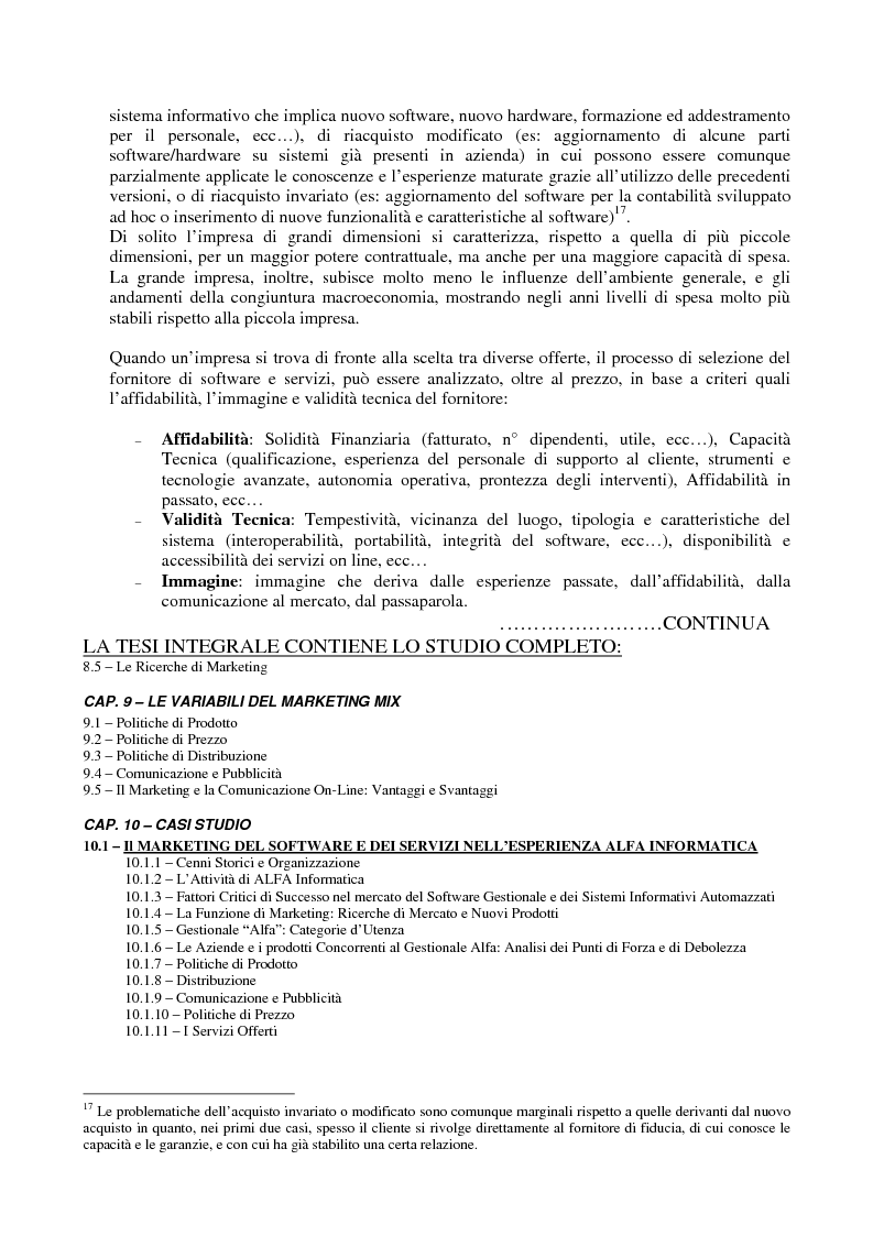 Anteprima della tesi: Problematiche di Marketing dell'impresa di software e servizi informatici, Pagina 8