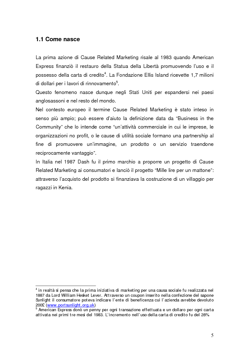 Anteprima della tesi: Cause related marketing: il caso Dash Missione Bontà, Pagina 3