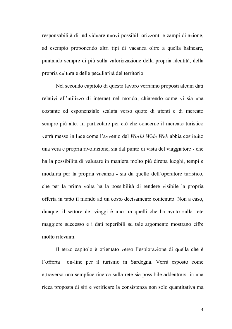 Anteprima della tesi: Internet: un valore aggiunto per il turismo in Sardegna?, Pagina 3