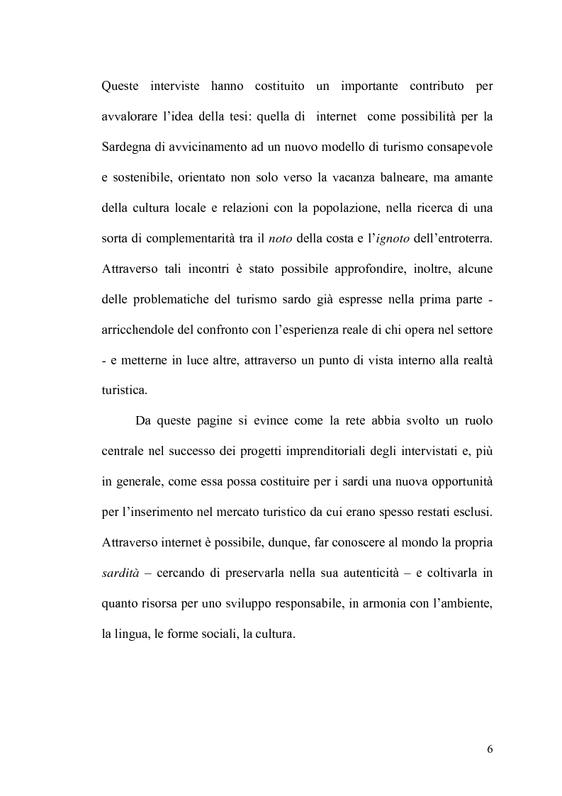 Anteprima della tesi: Internet: un valore aggiunto per il turismo in Sardegna?, Pagina 5