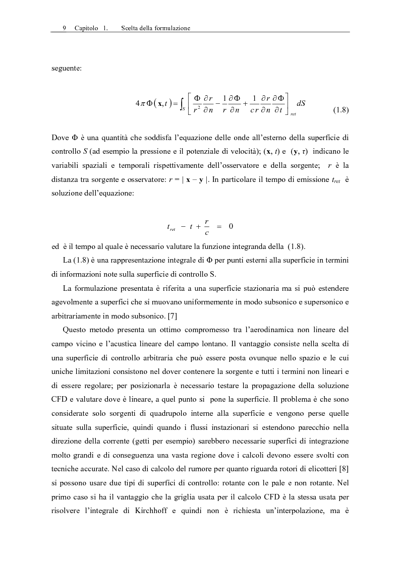 Anteprima della tesi: Sviluppo di un codice di aeroacustica basato sulla formulazione di Ffwocs Williams-Hawkings nella forma di Farassat, Pagina 11