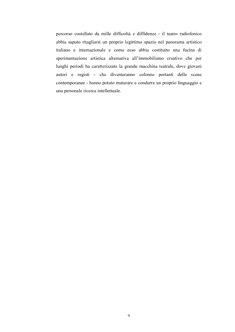 Anteprima della tesi: La poesia dello spazio. Il teatro radiofonico in Italia (1924-1974), Pagina 5