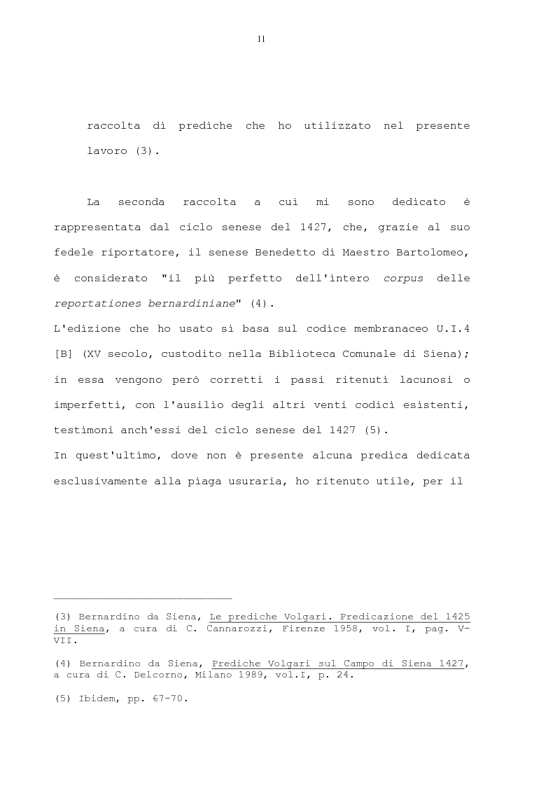 Anteprima della tesi: La condanna dell'usura in alcune prediche di S. Bernardino da Siena, di S. Giacomo della Marca e del beato Bernardino da Feltre, Pagina 11