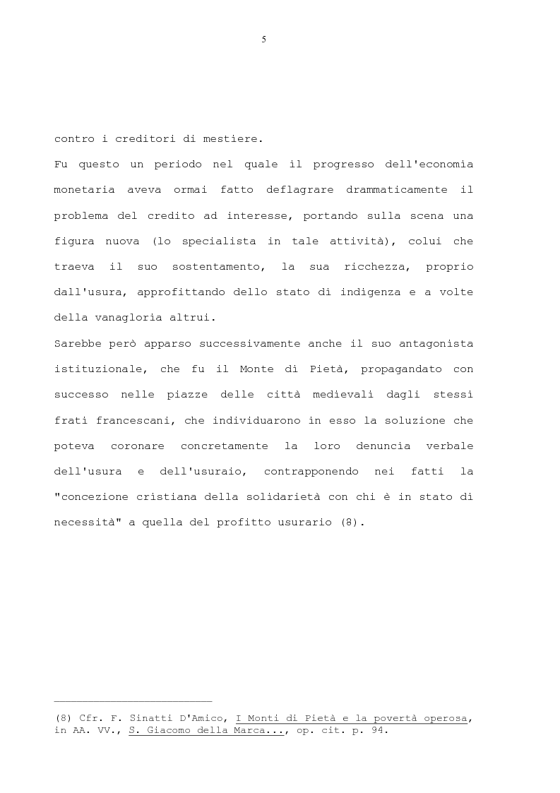 Anteprima della tesi: La condanna dell'usura in alcune prediche di S. Bernardino da Siena, di S. Giacomo della Marca e del beato Bernardino da Feltre, Pagina 5