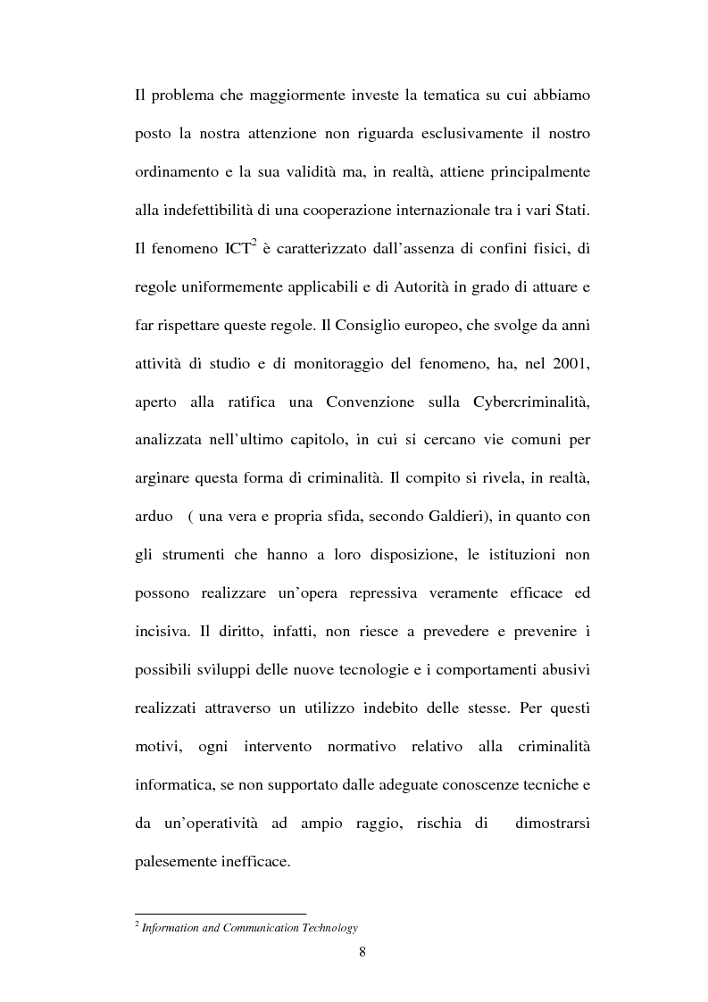 Anteprima della tesi: Le offese al patrimonio mediante strumenti informatici, Pagina 5