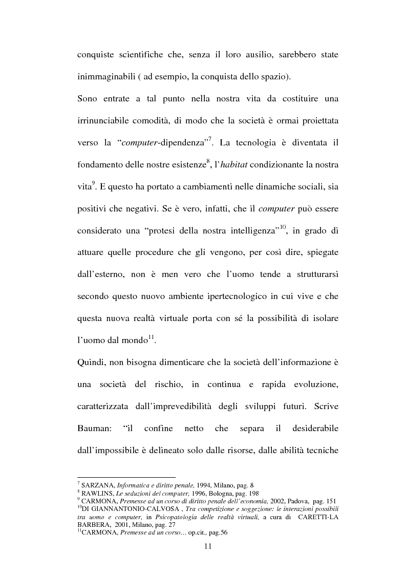 Anteprima della tesi: Le offese al patrimonio mediante strumenti informatici, Pagina 8