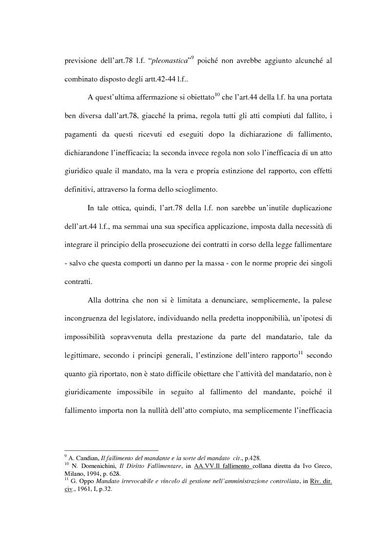 Anteprima della tesi: Gli effetti del fallimento sul contratto di mandato, Pagina 8