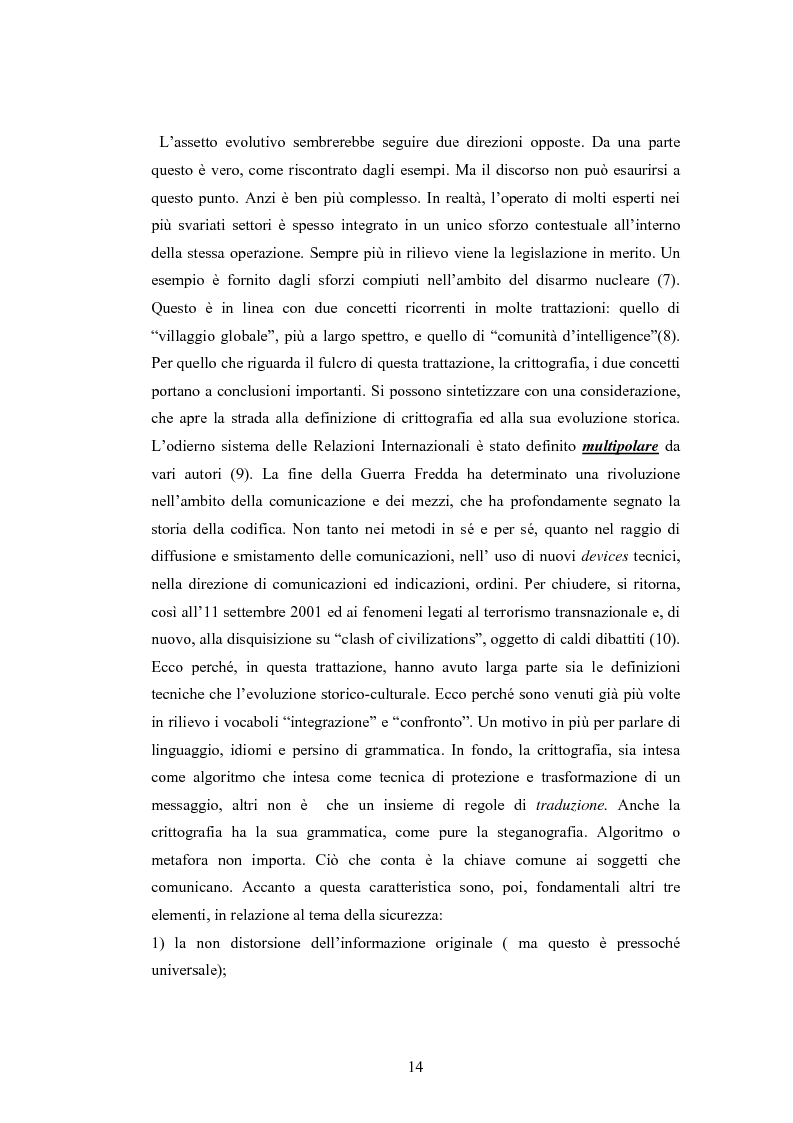 Anteprima della tesi: Crittografia come scienza in fieri: approcci alla sicurezza internazionale, Pagina 14