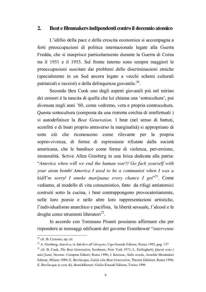 Anteprima della tesi: Il cinema americano e la controcultura fra gli anni '50 e gli anni '70, Pagina 7