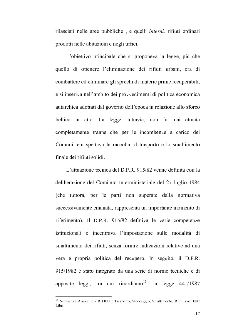 Anteprima della tesi: Raccolta, riutilizzo e recupero dei rifiuti, Pagina 12