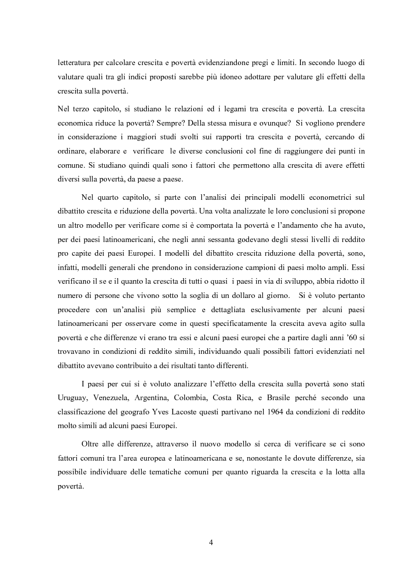 Anteprima della tesi: Crescita e povertà: un'analisi empirica per i paesi latinoamericani, Pagina 4