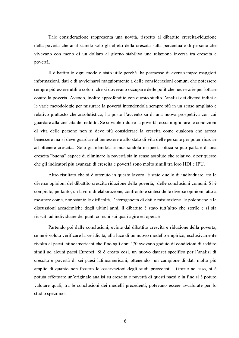 Anteprima della tesi: Crescita e povertà: un'analisi empirica per i paesi latinoamericani, Pagina 6