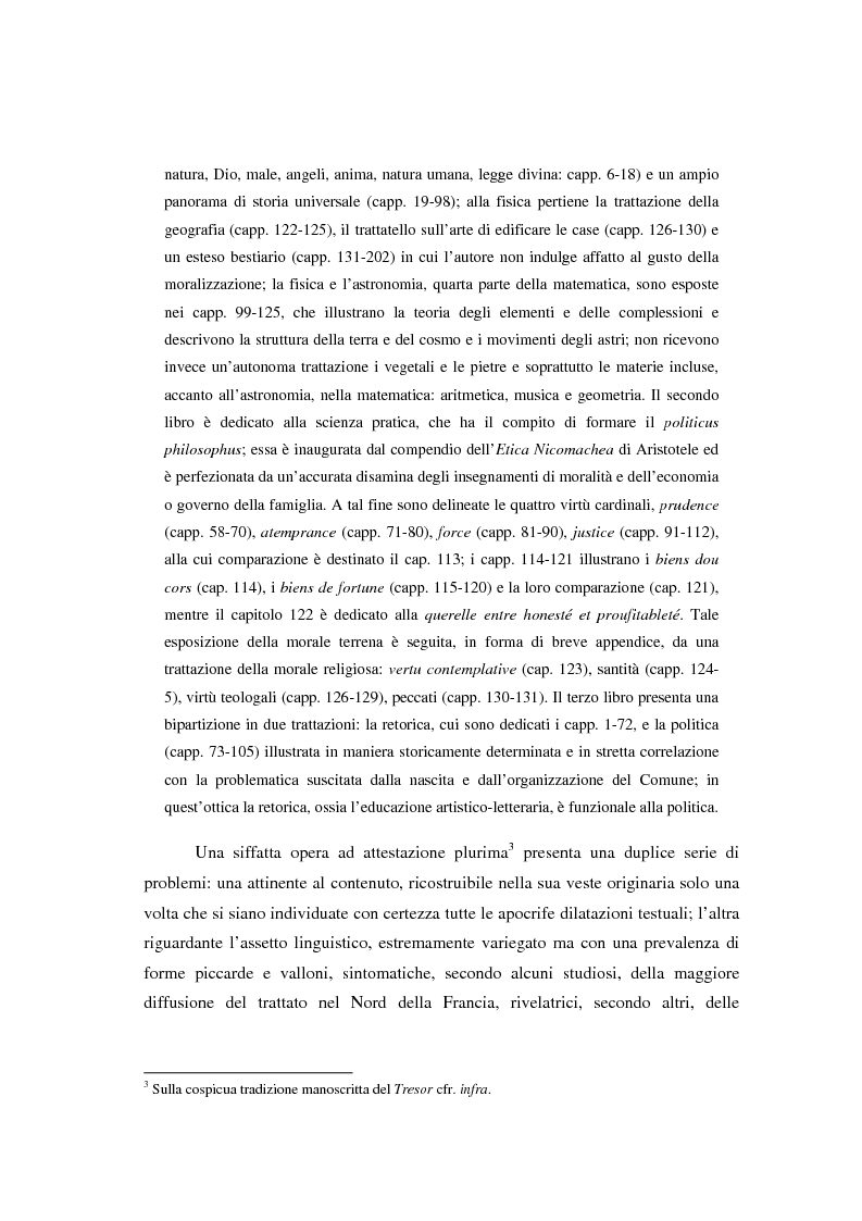 Anteprima della tesi: Brunetto Latini - ''Tresor'' - Volgarizzamento di Bono Giamboni - Adattamento salentino, Pagina 2