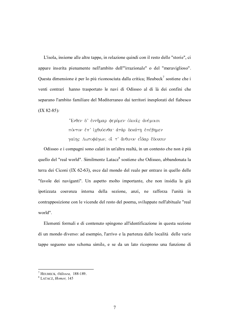 Anteprima della tesi: Polifemo e l'Età dell'Oro: variazione di un tema da Omero a Platone, Pagina 7