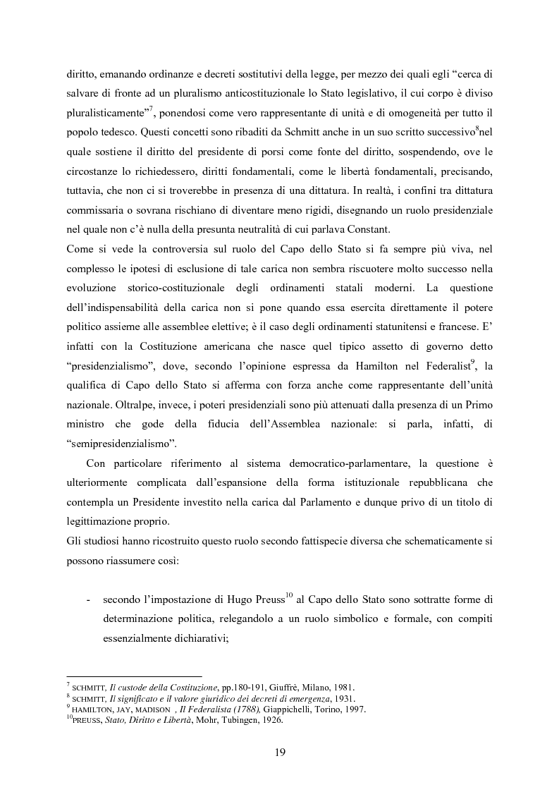 Anteprima della tesi: Tipologia degli atti del Presidente della Repubblica nell'ordinamento costituzionale italiano, Pagina 12