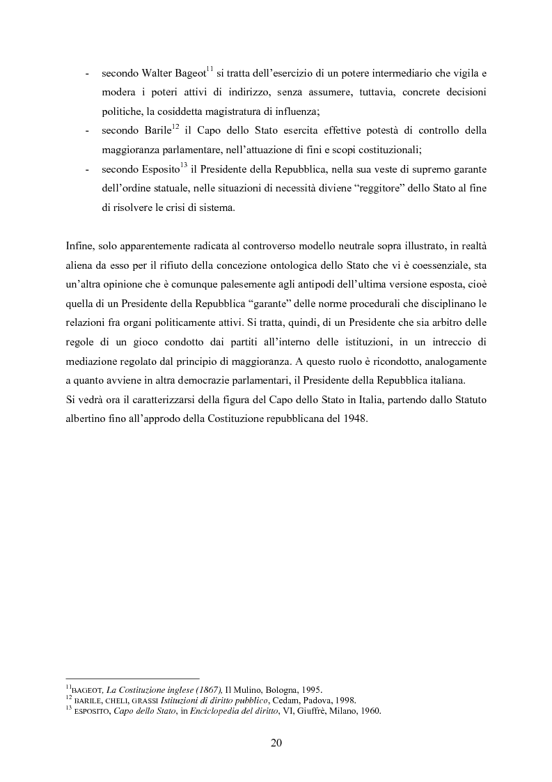 Anteprima della tesi: Tipologia degli atti del Presidente della Repubblica nell'ordinamento costituzionale italiano, Pagina 13