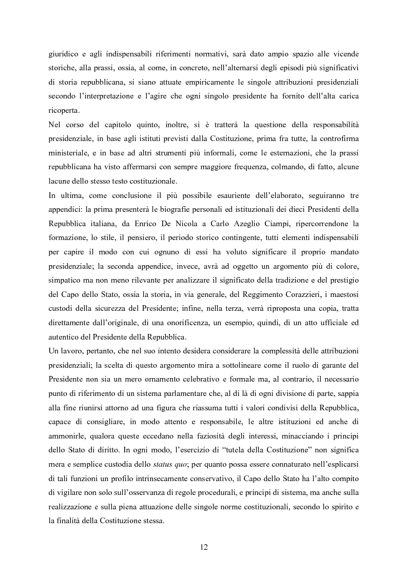 Anteprima della tesi: Tipologia degli atti del Presidente della Repubblica nell'ordinamento costituzionale italiano, Pagina 5