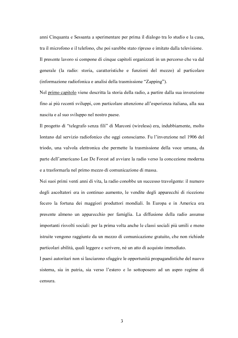 Anteprima della tesi: L'informazione alla radio e la novità di ''zapping'' nel panorama radiofonico italiano, Pagina 3