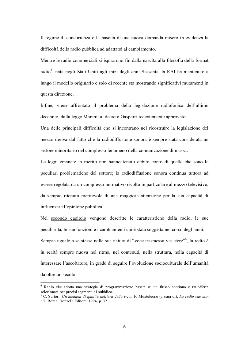 Anteprima della tesi: L'informazione alla radio e la novità di ''zapping'' nel panorama radiofonico italiano, Pagina 6