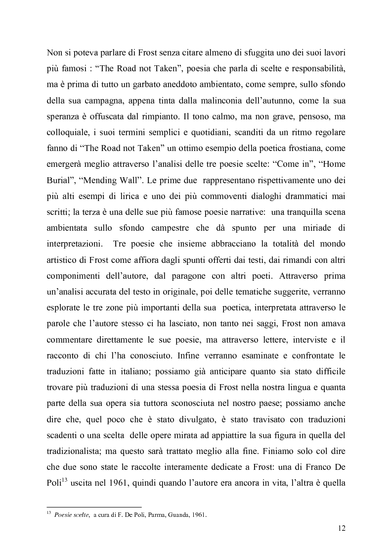 Anteprima della tesi: La poetica del confine.Tre poesie tradotte di Robert Frost, Pagina 10