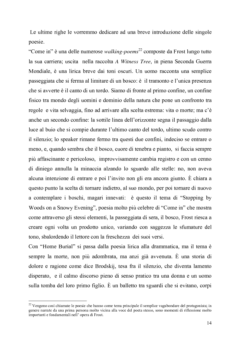 Anteprima della tesi: La poetica del confine.Tre poesie tradotte di Robert Frost, Pagina 12