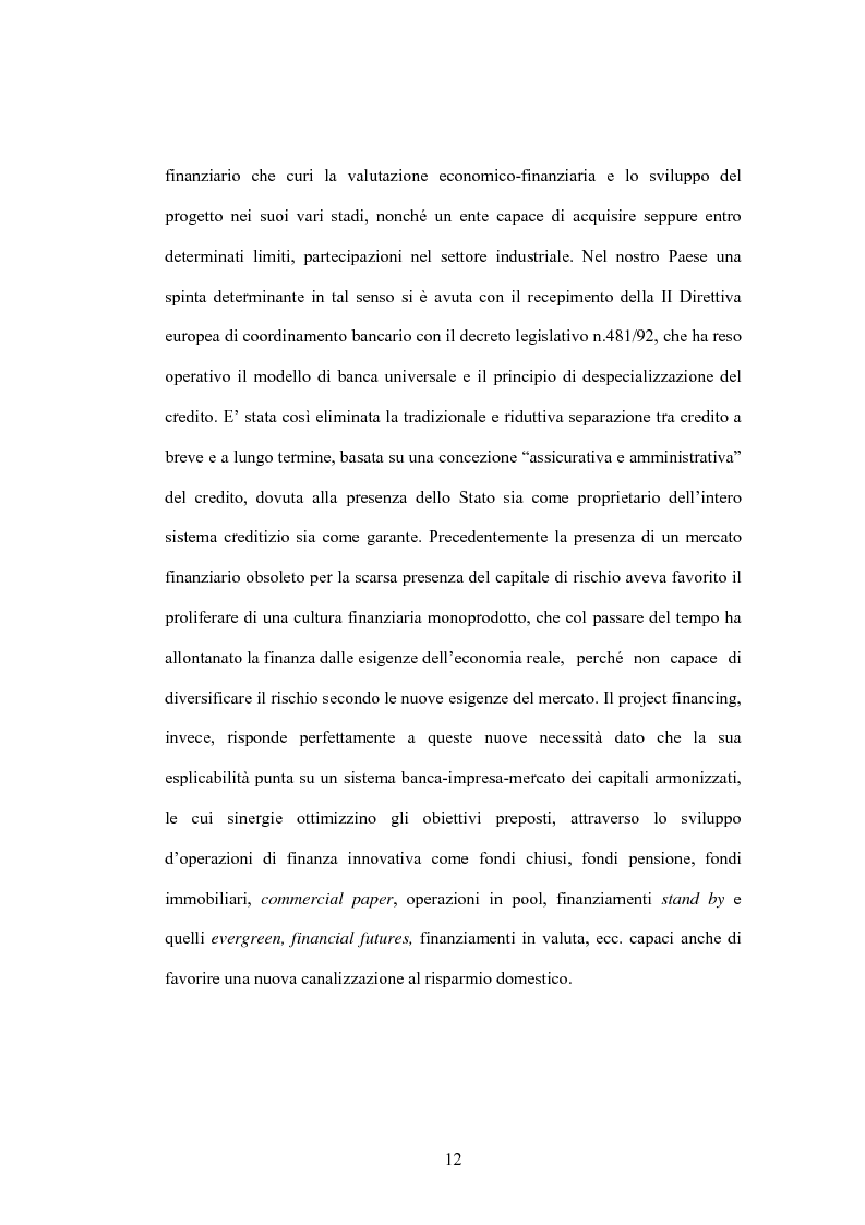 Anteprima della tesi: Il project financing: la realizzazione delle grandi opere infrastrutturali, Pagina 10