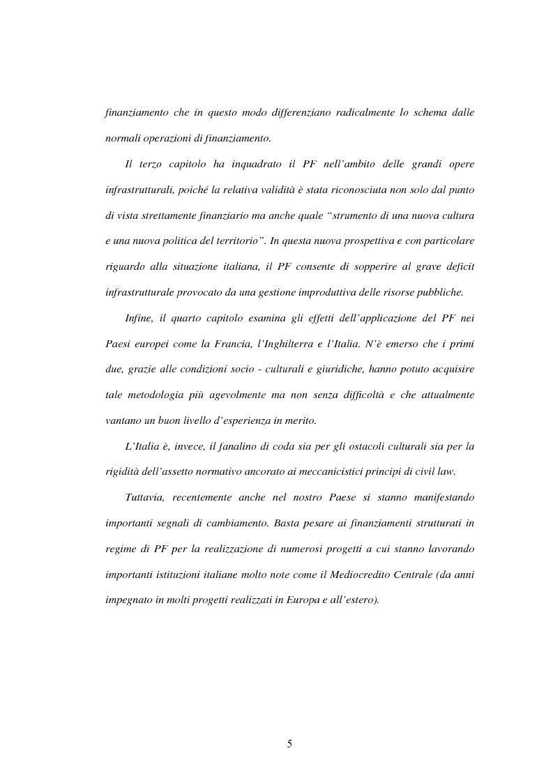 Anteprima della tesi: Il project financing: la realizzazione delle grandi opere infrastrutturali, Pagina 3