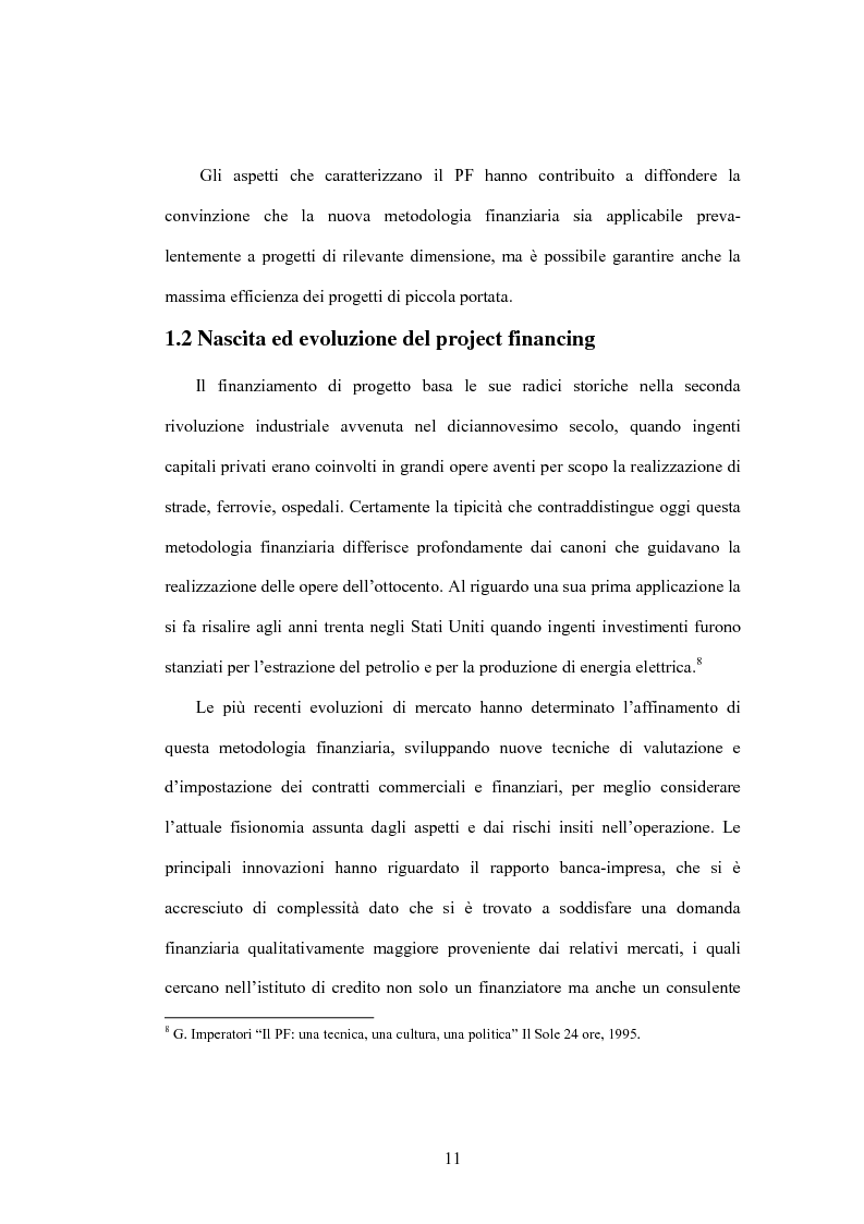 Anteprima della tesi: Il project financing: la realizzazione delle grandi opere infrastrutturali, Pagina 9