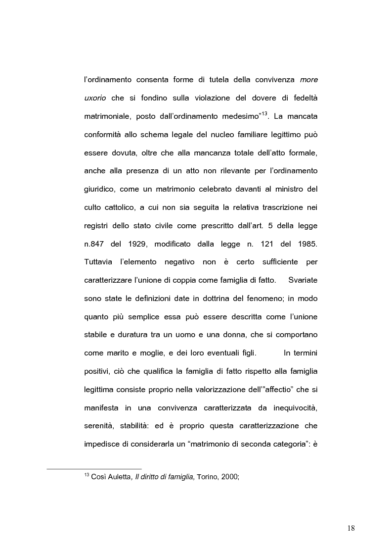 Anteprima della tesi: La famiglia di fatto, Pagina 14