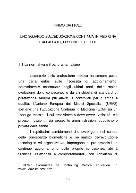 Anteprima della tesi: Dall'aggiornamento obbligatorio ad un modello di Sviluppo Professionale Continuo in medicina. L'esperienza del Knowledge Centre dell'ospedale di Udine, Pagina 5