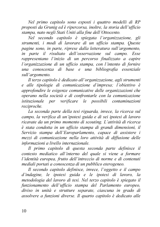 Anteprima della tesi: Il servizio stampa dell'europarlamento. Raccolta, selezione, trattamento delle notizie sulla principale istituzione europea, Pagina 3