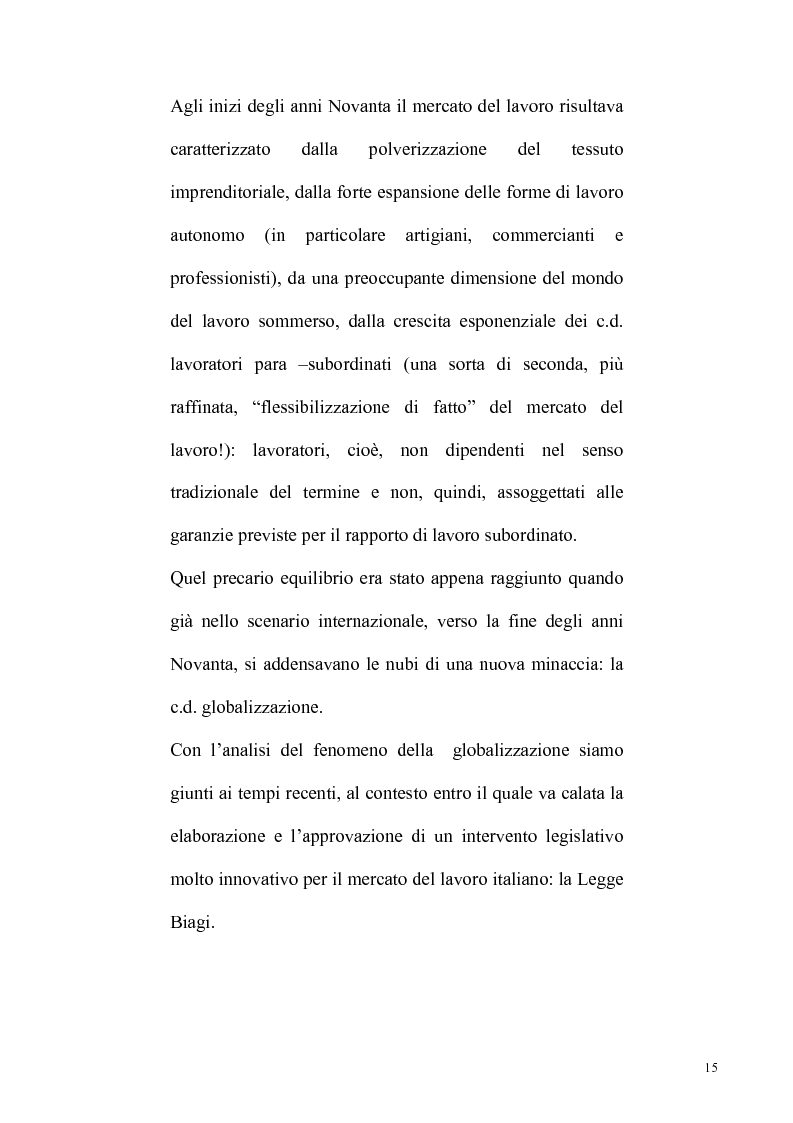 Anteprima della tesi: La riforma Biagi del mercato del lavoro: i contratti a progetto, Pagina 12