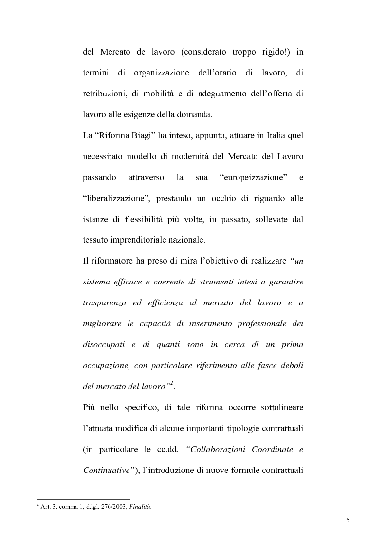 Anteprima della tesi: La riforma Biagi del mercato del lavoro: i contratti a progetto, Pagina 2