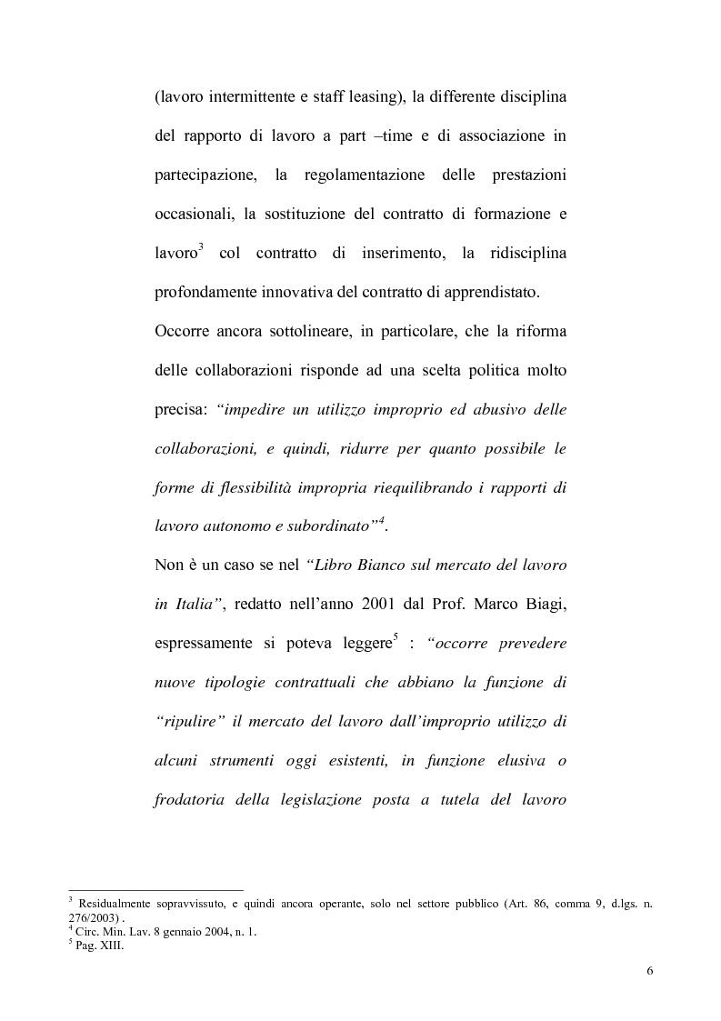 Anteprima della tesi: La riforma Biagi del mercato del lavoro: i contratti a progetto, Pagina 3