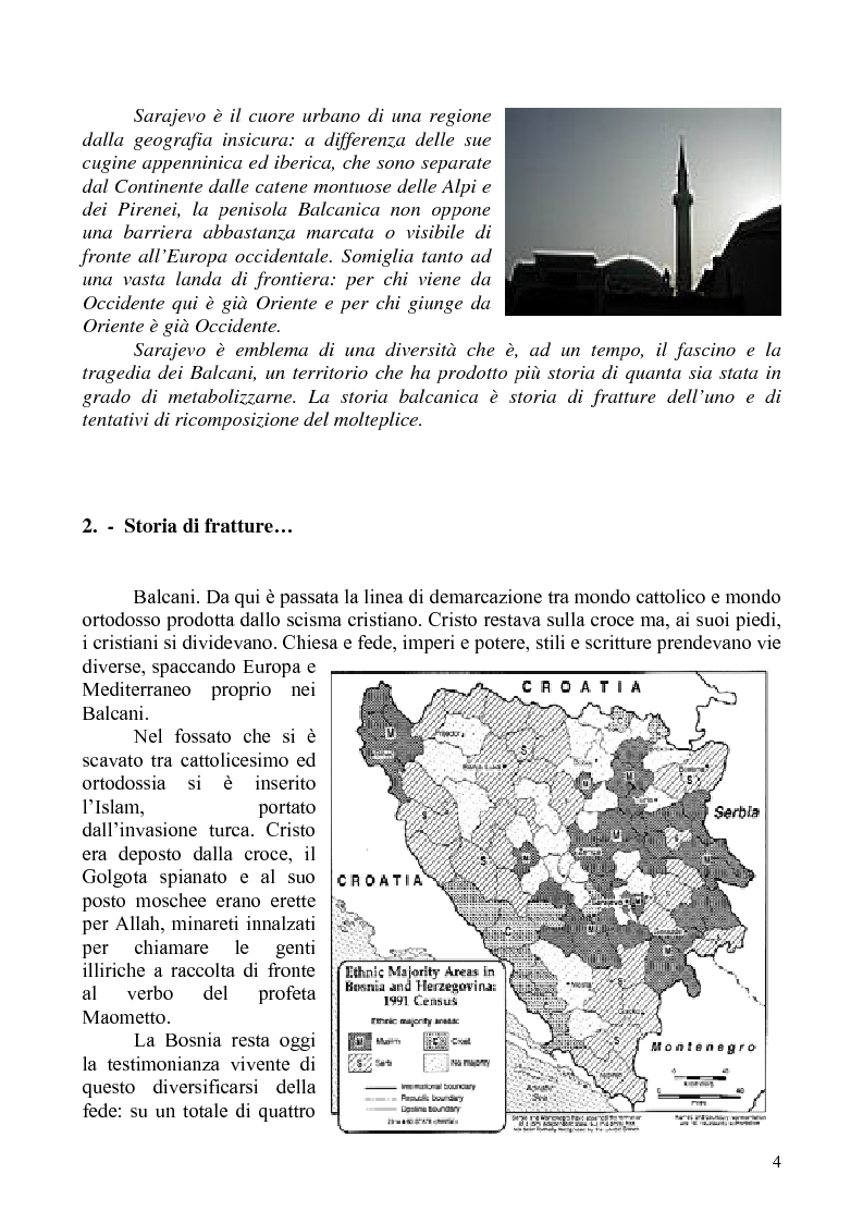 Anteprima della tesi: I tragitti storici della ex Jugoslavia: la dialettica tra l’uno ed il molteplice. Tentazioni identitarie e tentativi di ricomposizione., Pagina 2